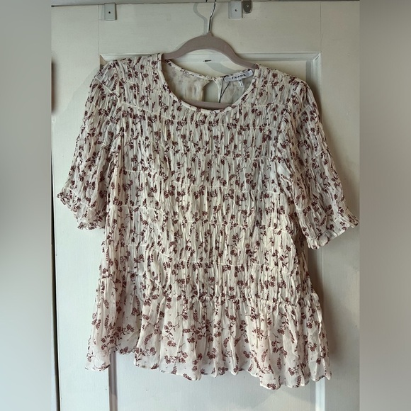 Frame Floral Pleated Blouse S - Picture 6 of 10